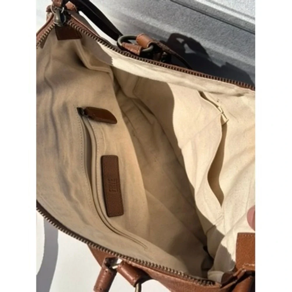 Frye Leather Purse Satchel Cognac Brown Leather Crossbody Bag 13